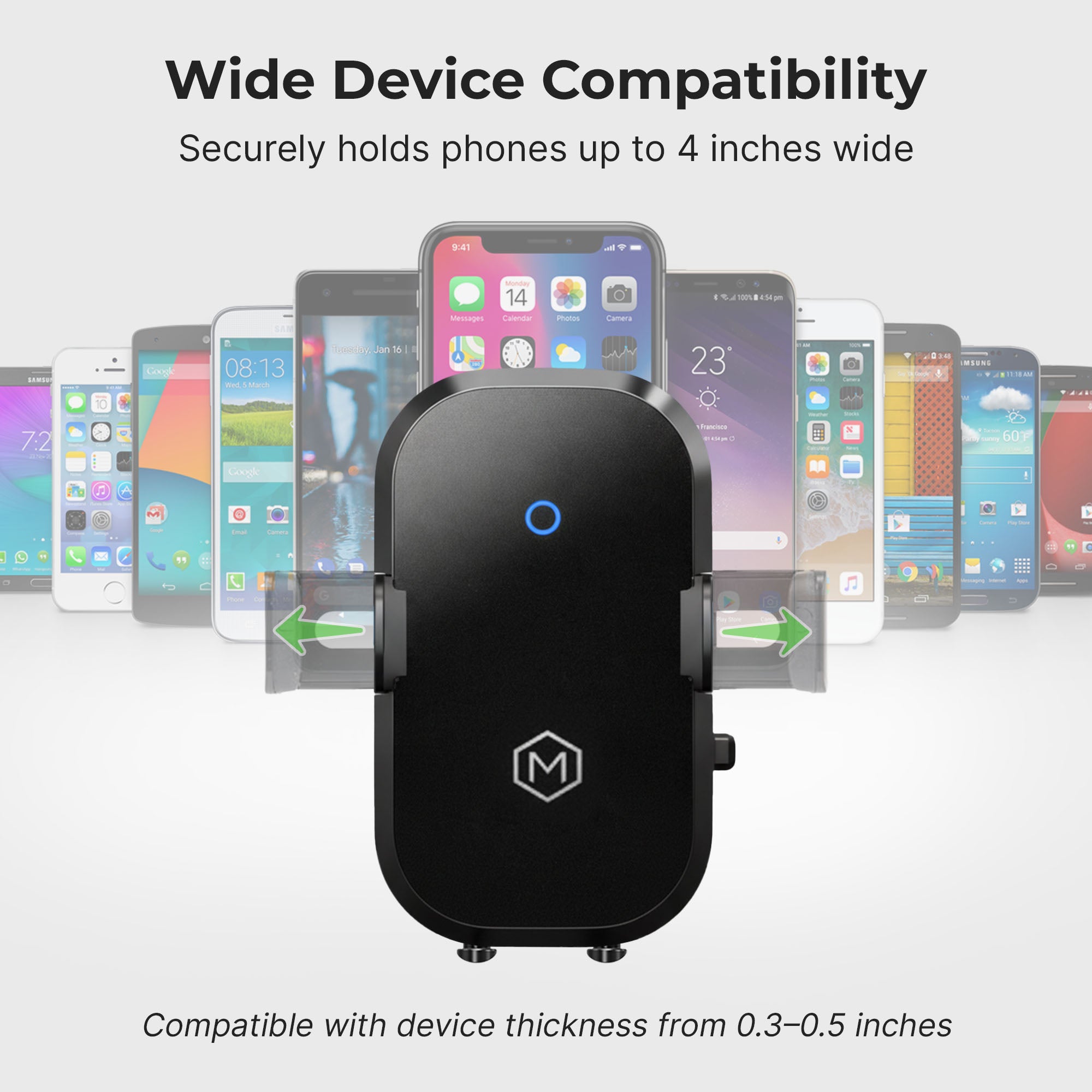 Auto Scan Grip Cradle - 15W Wireless Charger with Vent & Dash Mount & PD20 Car charger