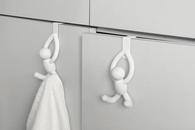 UMBRA Buddy Over The Cabinet Hooks, Set of 2 - White