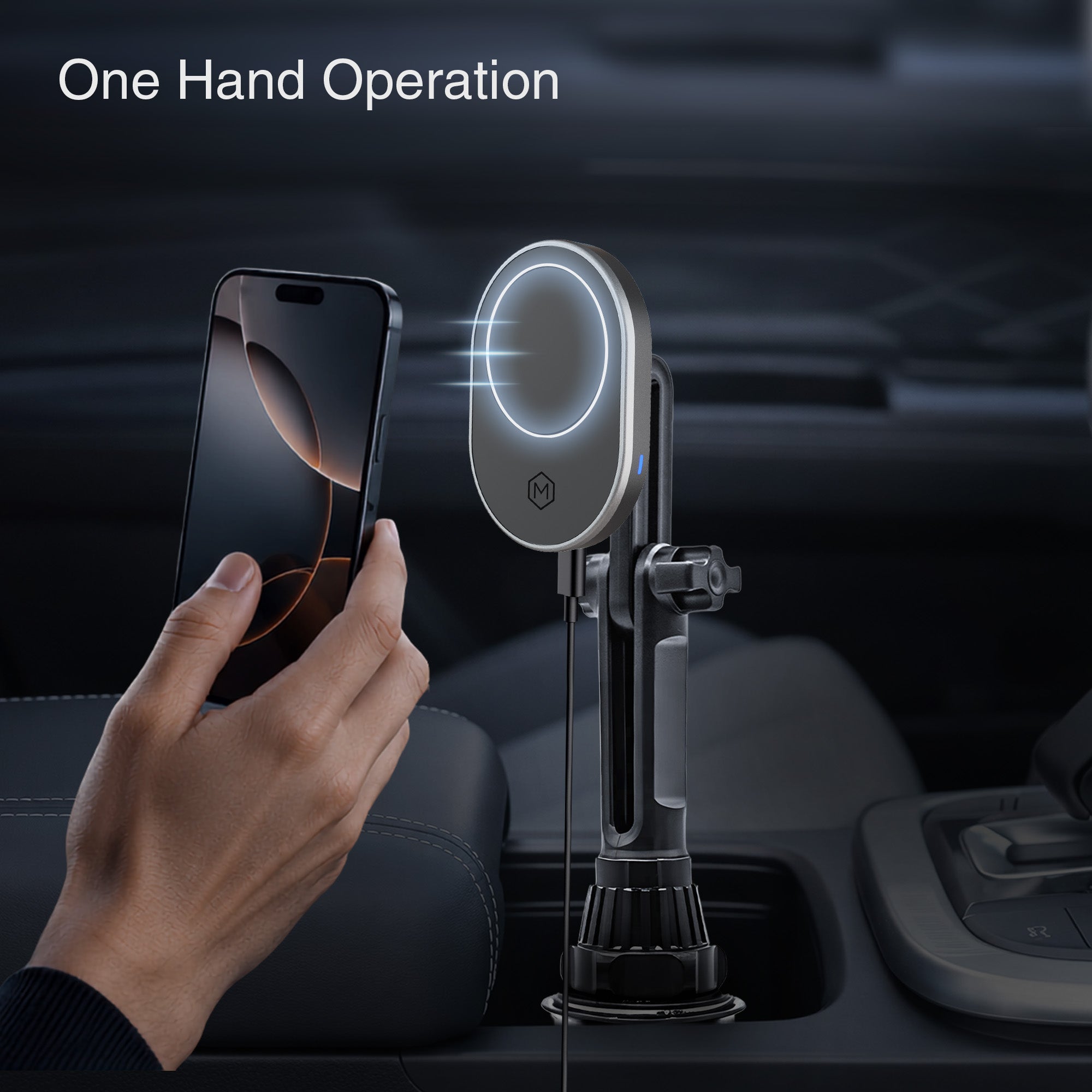 Mighty Mount MagSafe Wireless Charging Cup Holder Phone Mount