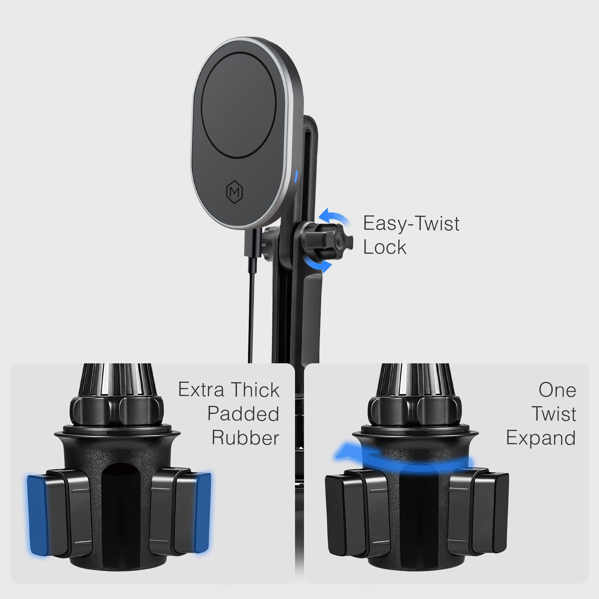 Mighty Mount MagSafe Wireless Charging Cup Holder Phone Mount