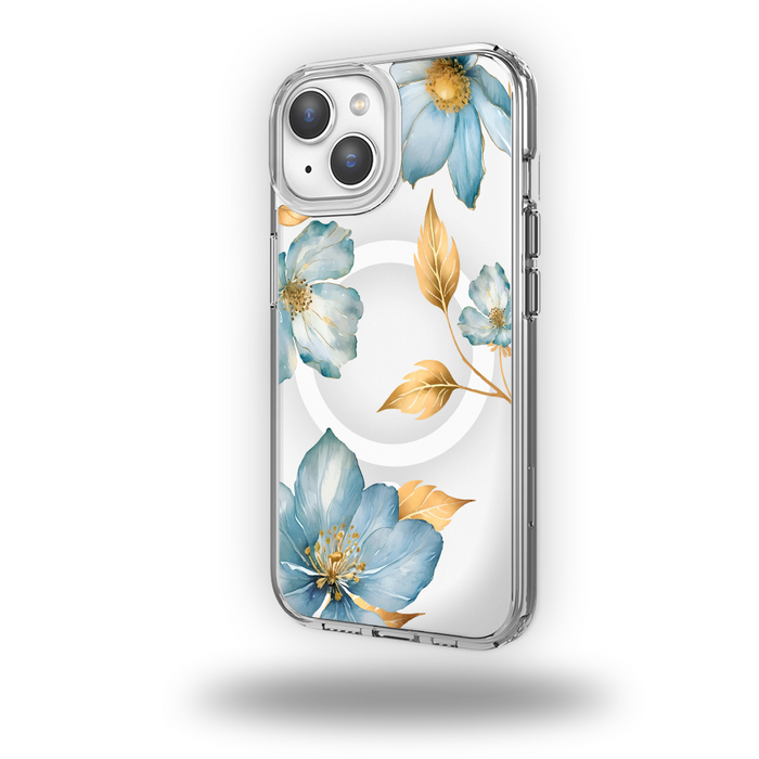 Clear Design Case - Blue Wildflower
