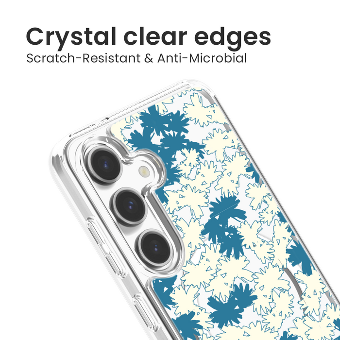 Dandelion Design Clear Case - Blue