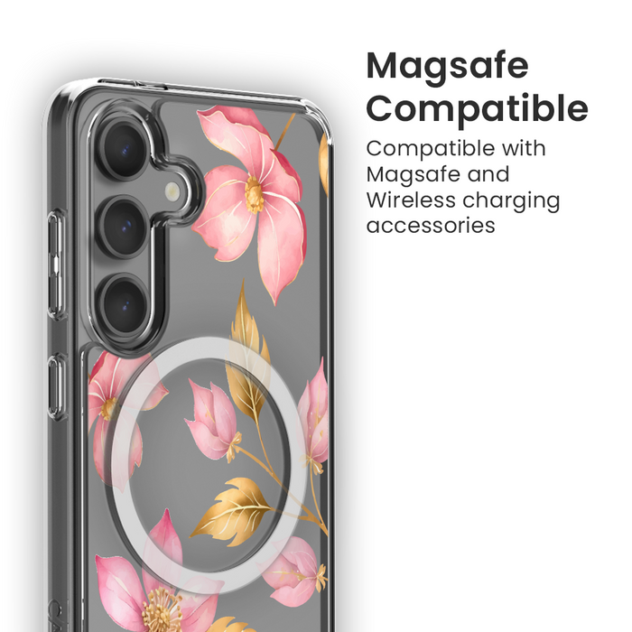 Clear Design Case - Pink Wildflower
