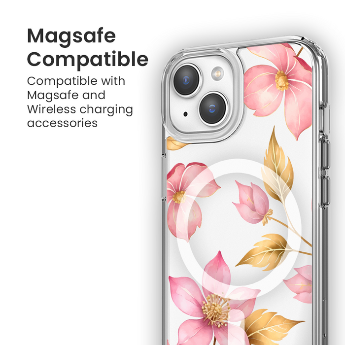 Clear Design Case - Pink Wildflower