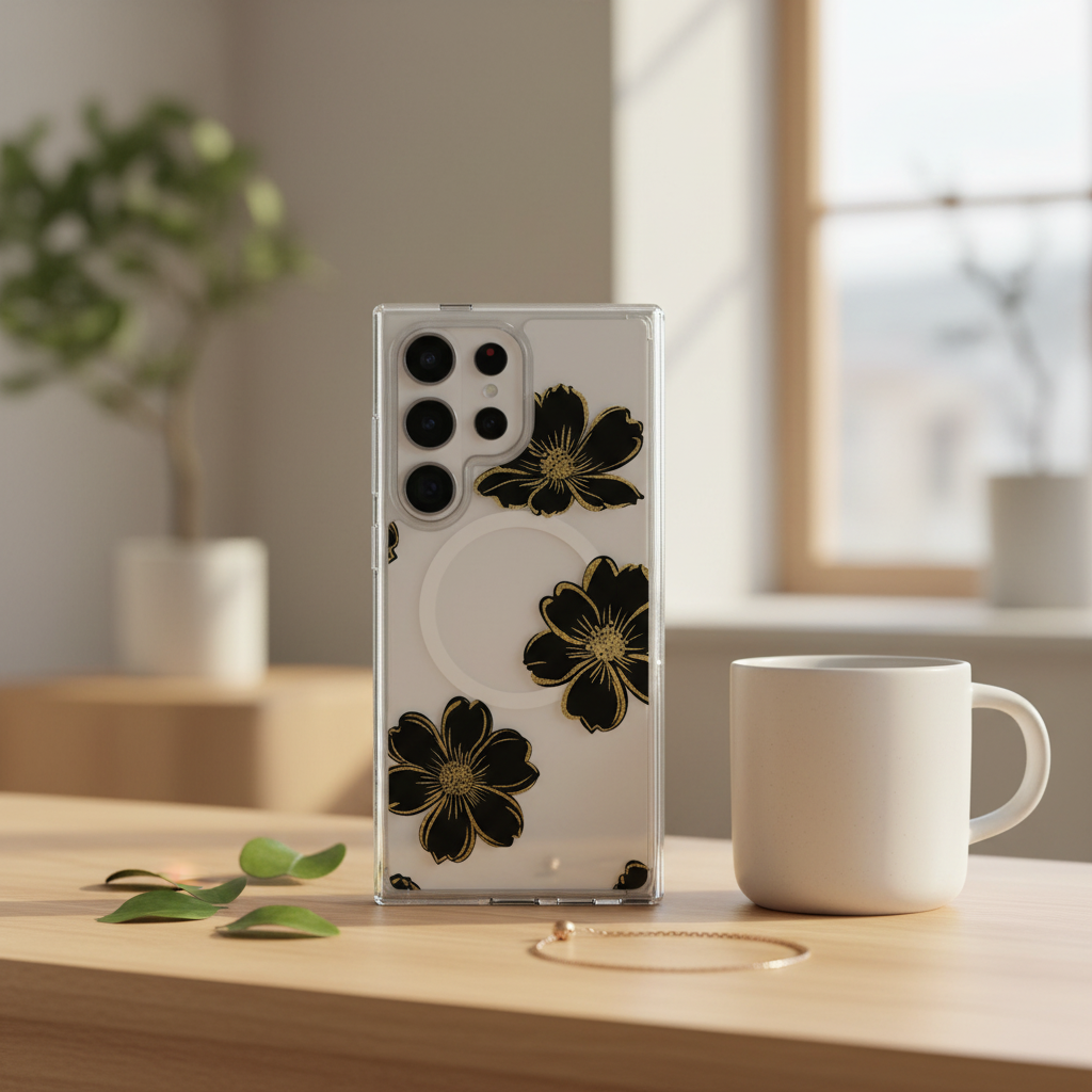 Black Flower - Samsung S26 Ultra