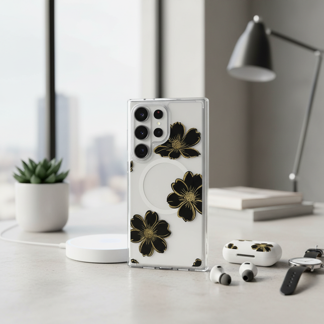 Black Flower - Samsung S26 Ultra