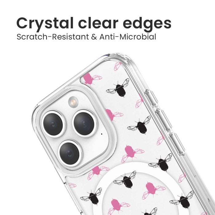 Clear Design Case - Bumble Black & Pink