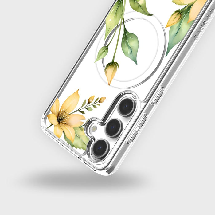 Yellow Wildflower Clear Design Case with MagSafe - Samsung S24 FE