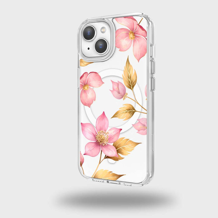 Clear Design Case - Pink Wildflower