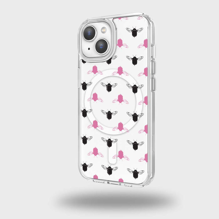 Clear Design Case - Bumble Black & Pink