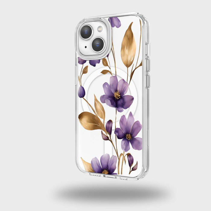 Clear Design Case - Purple Wildflower