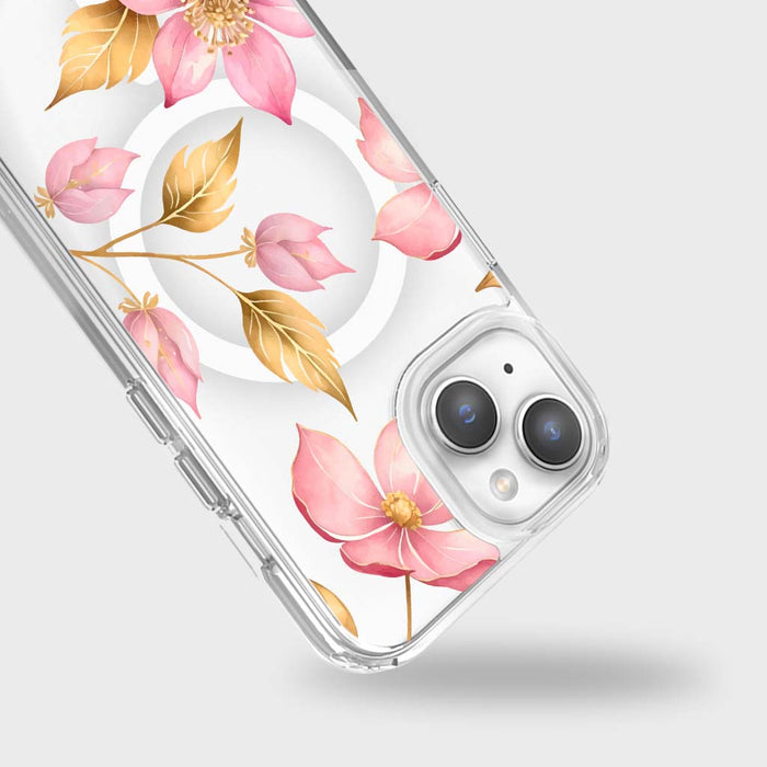 Clear Design Case - Pink Wildflower