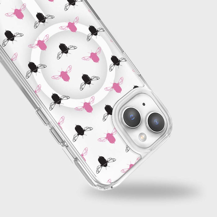 Clear Design Case - Bumble Black & Pink