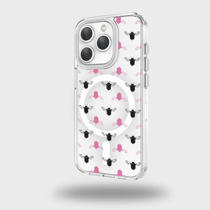 Clear Design Case - Bumble Black & Pink