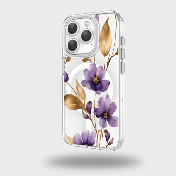 Clear Design Case - Purple Wildflower