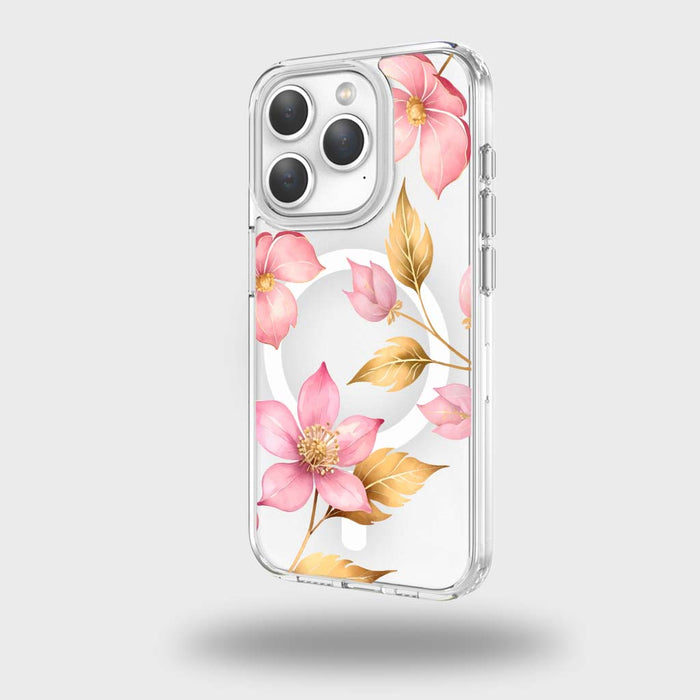 Clear Design Case - Pink Wildflower