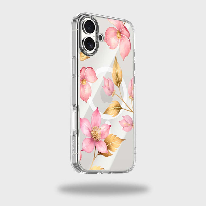 Clear Design Case - Pink Wildflower