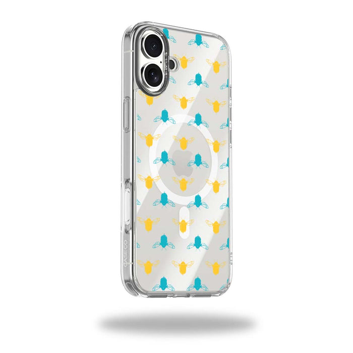 Bumble Design Clear Case - Blue and Yellow