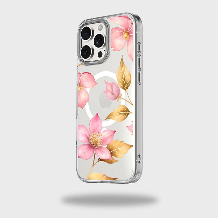 Clear Design Case - Pink Wildflower