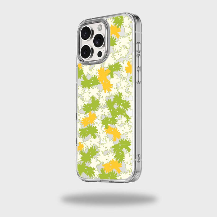 Dandelion Design Clear Case - Yellow and Green