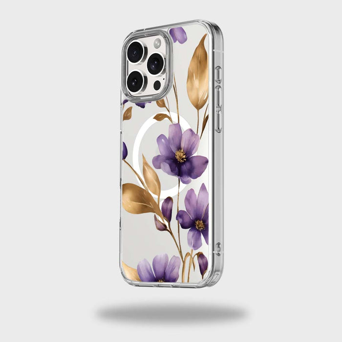 Clear Design Case - Purple Wildflower