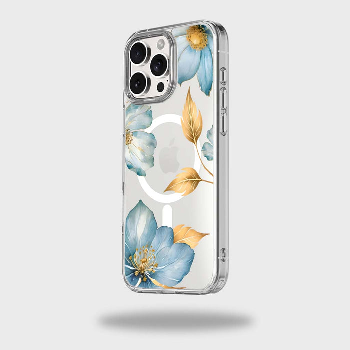 Clear Design Case - Blue Wildflower