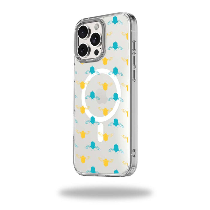 Bumble Design Clear Case - Blue and Yellow