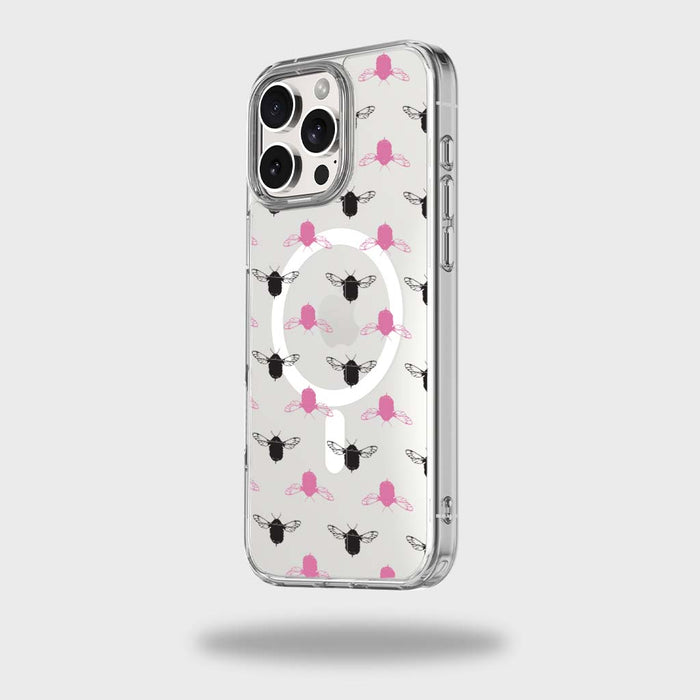 Clear Design Case - Bumble Black & Pink