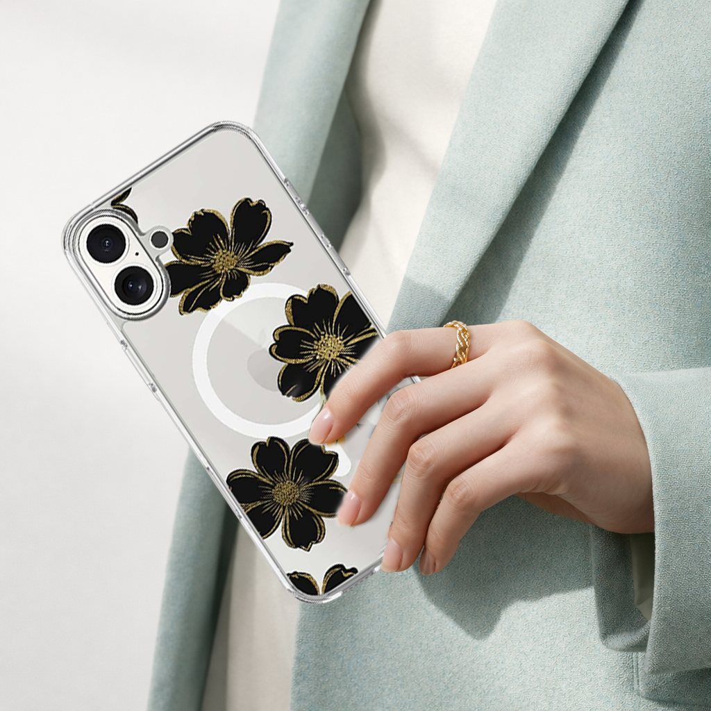 Black Flower - iPhone 17