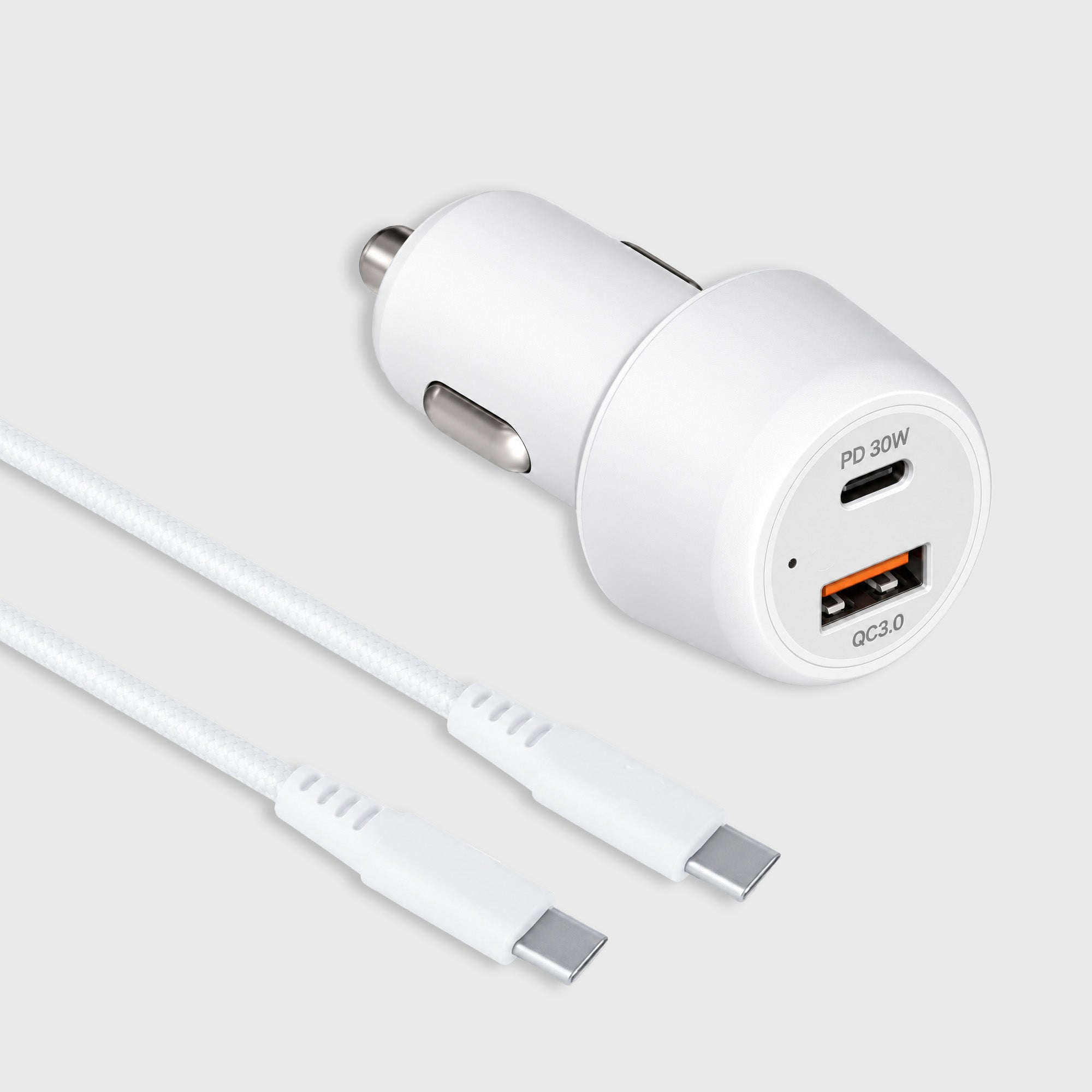 Rockstone 30W Dual Port Car Charger with USB-C to USB-C Cable
