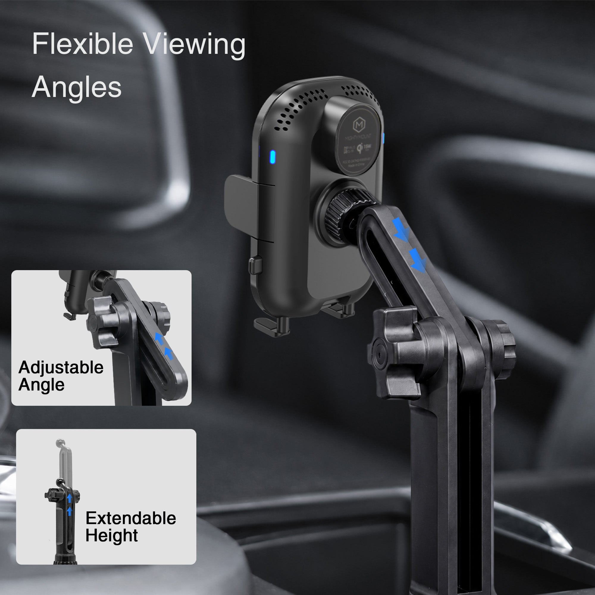 Auto Scan Fast Wireless Cup Holder Phone Mount Charger - Auto Grip
