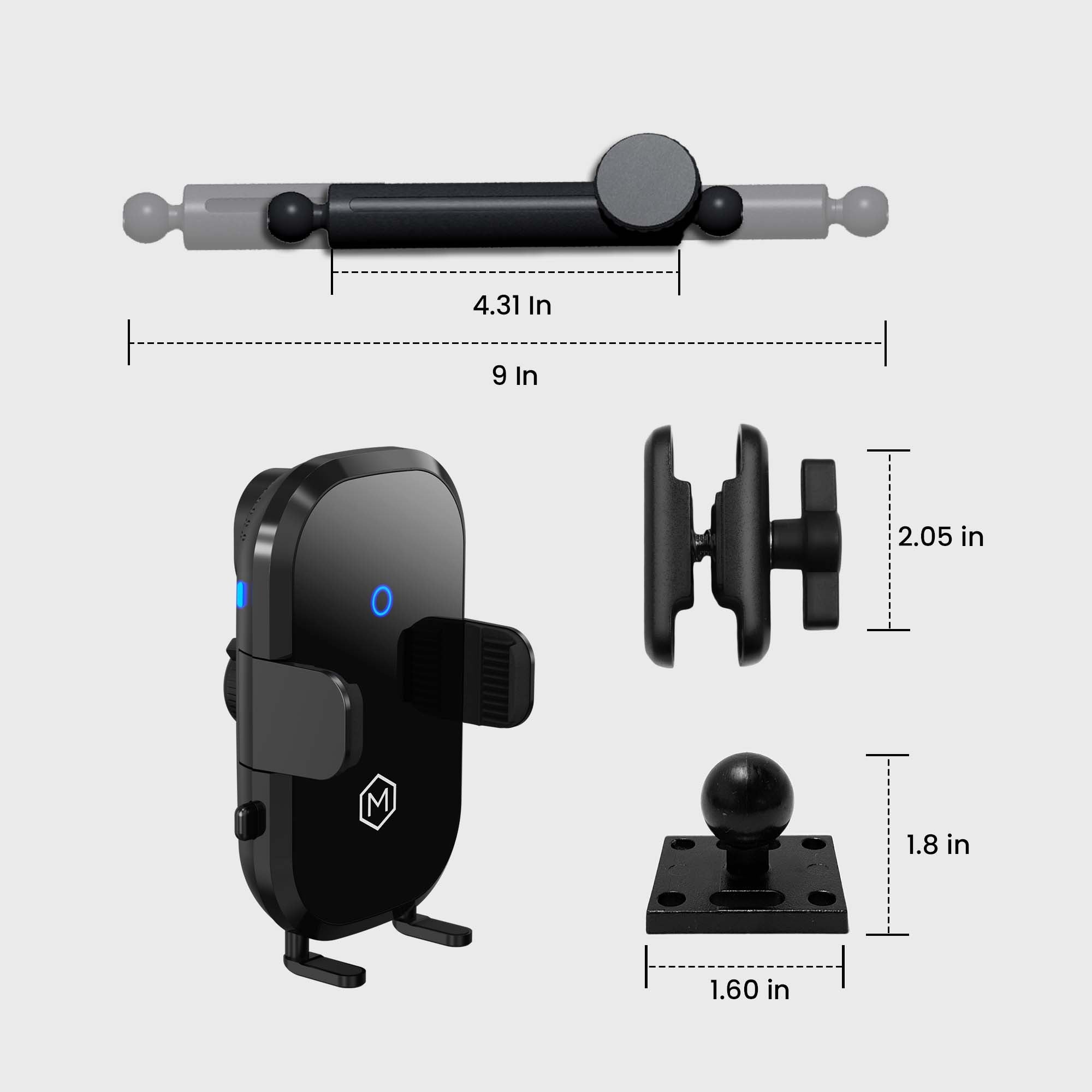 Mighty Mount Heavy Duty Rugged Auto Scan Wireless Car Charger Phone Mount
