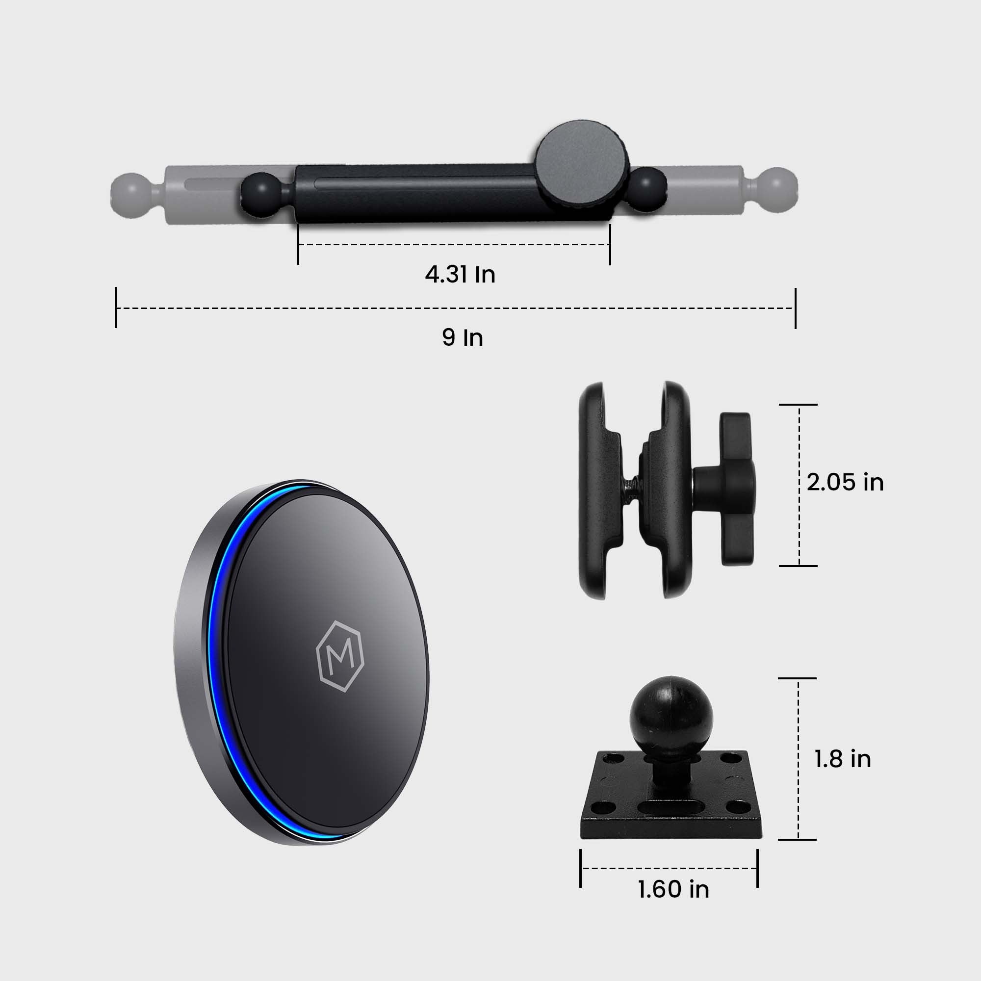 Mighty Mount Heavy Duty Rugged MagSwitch Qi2 Wireless Car Charger Phone Mount