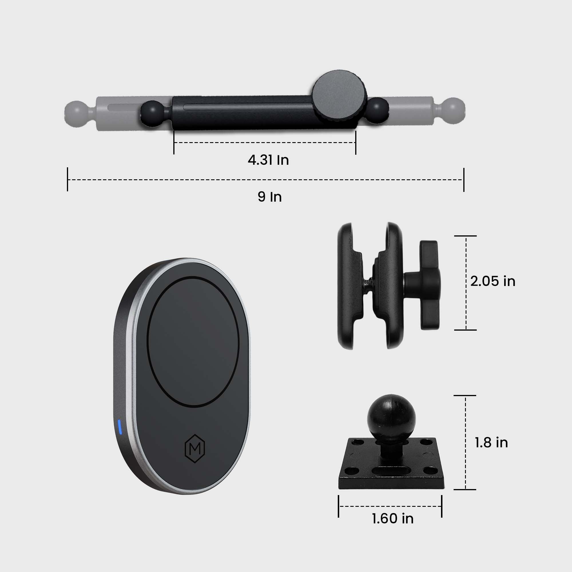 Mighty Mount Heavy Duty Rugged MagSafe Wireless Charger Phone Mount
