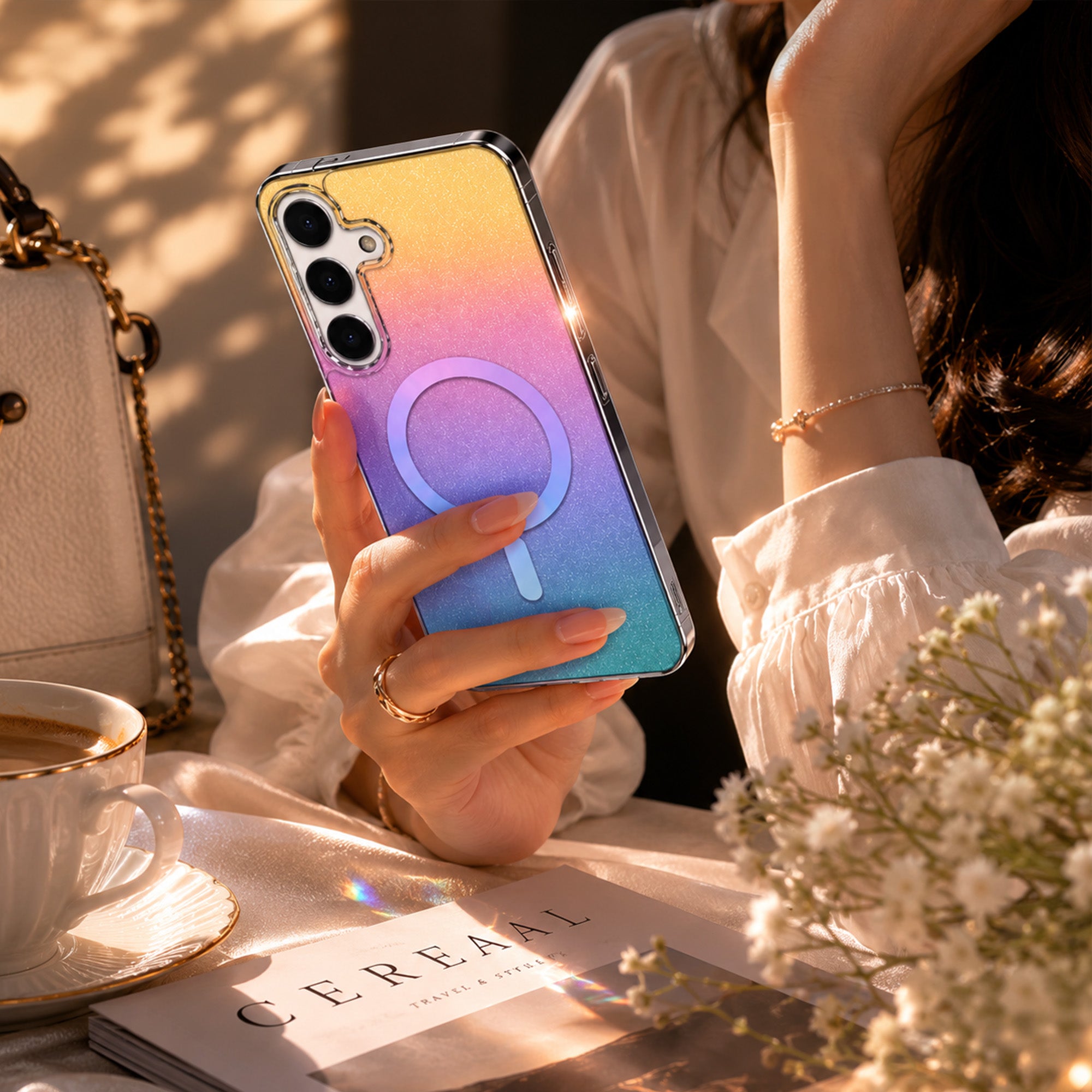 Caseco Protective Clear Iridescent Phone Case iPhone - Samsung Galaxy S26