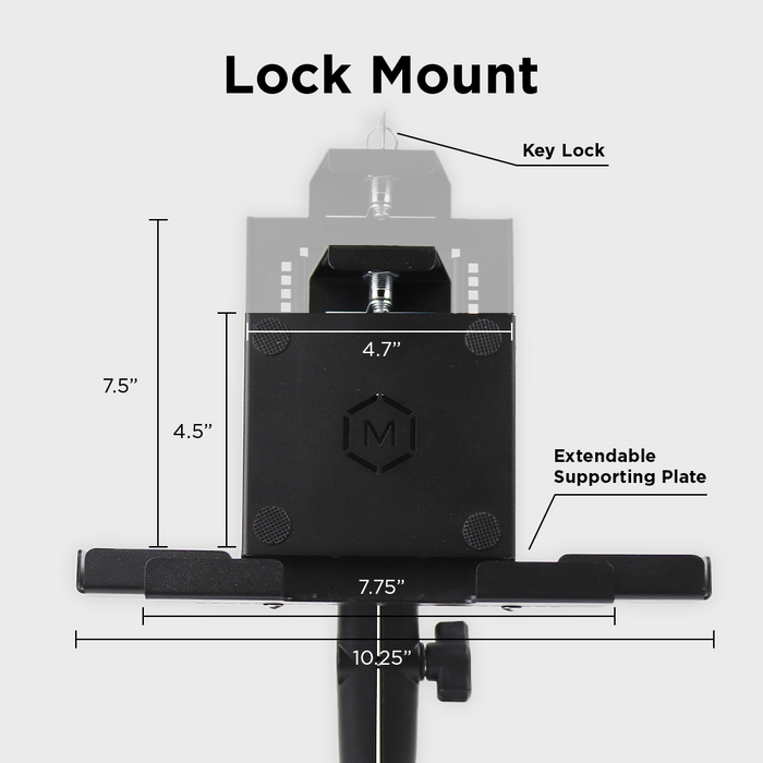 Mighty Mount® 9" to 13"AMPS Drill Base Metal Locking iPad / Tablet Holder