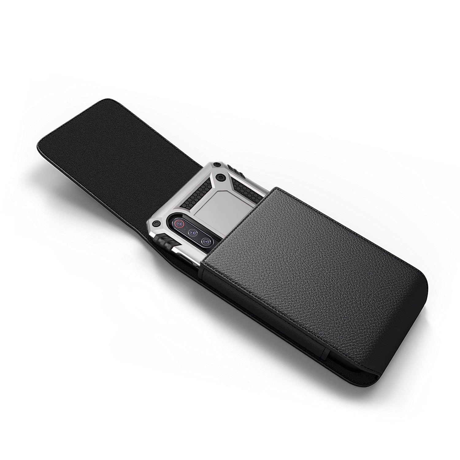Vertical Leather Pouch With Magnetic Closure and Belt Loop In Black (6.1 x 3.2 x 0.7 Inches)