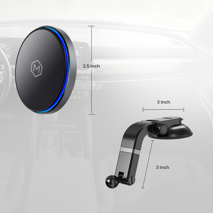 Mag Switch Qi2 Wireless Charger & Multi-Angle Suction Cup Mount