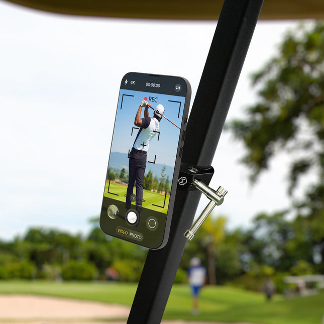 MagSafe Golf Cart Phone Mount - Metal Clamp Base