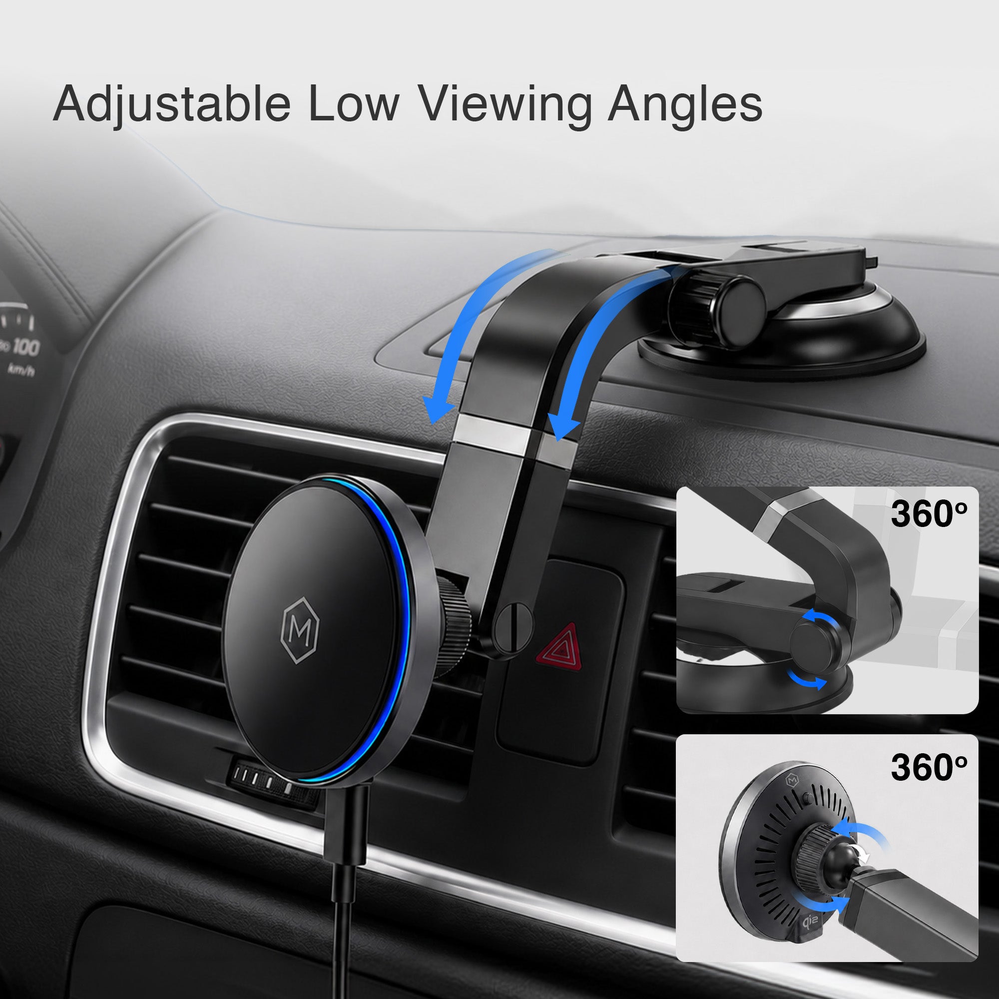 Mighty Mount MagSwitch Qi2 Wireless Charger Multi Angle Suction Mount
