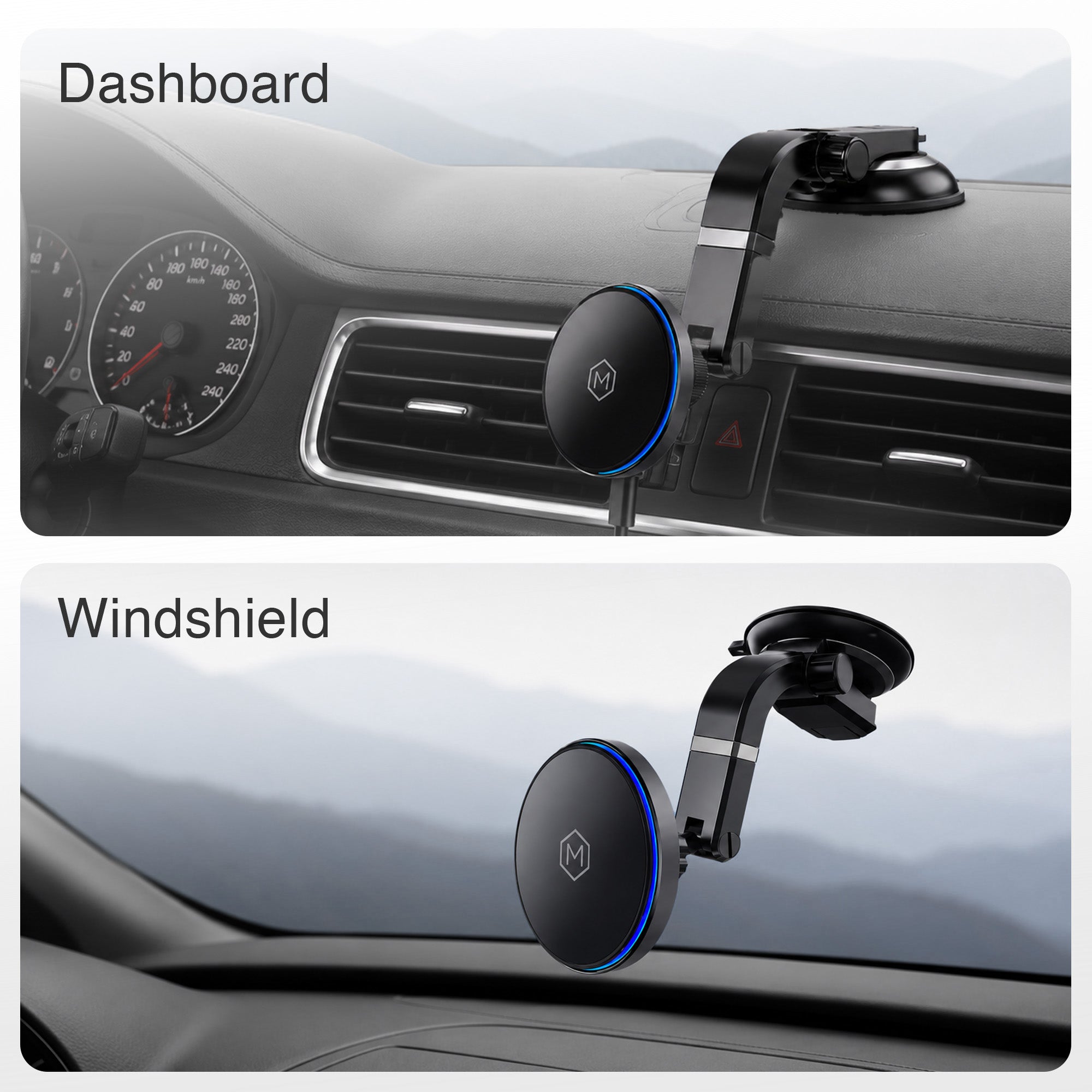 Mighty Mount MagSwitch Qi2 Wireless Charger Multi Angle Suction Mount
