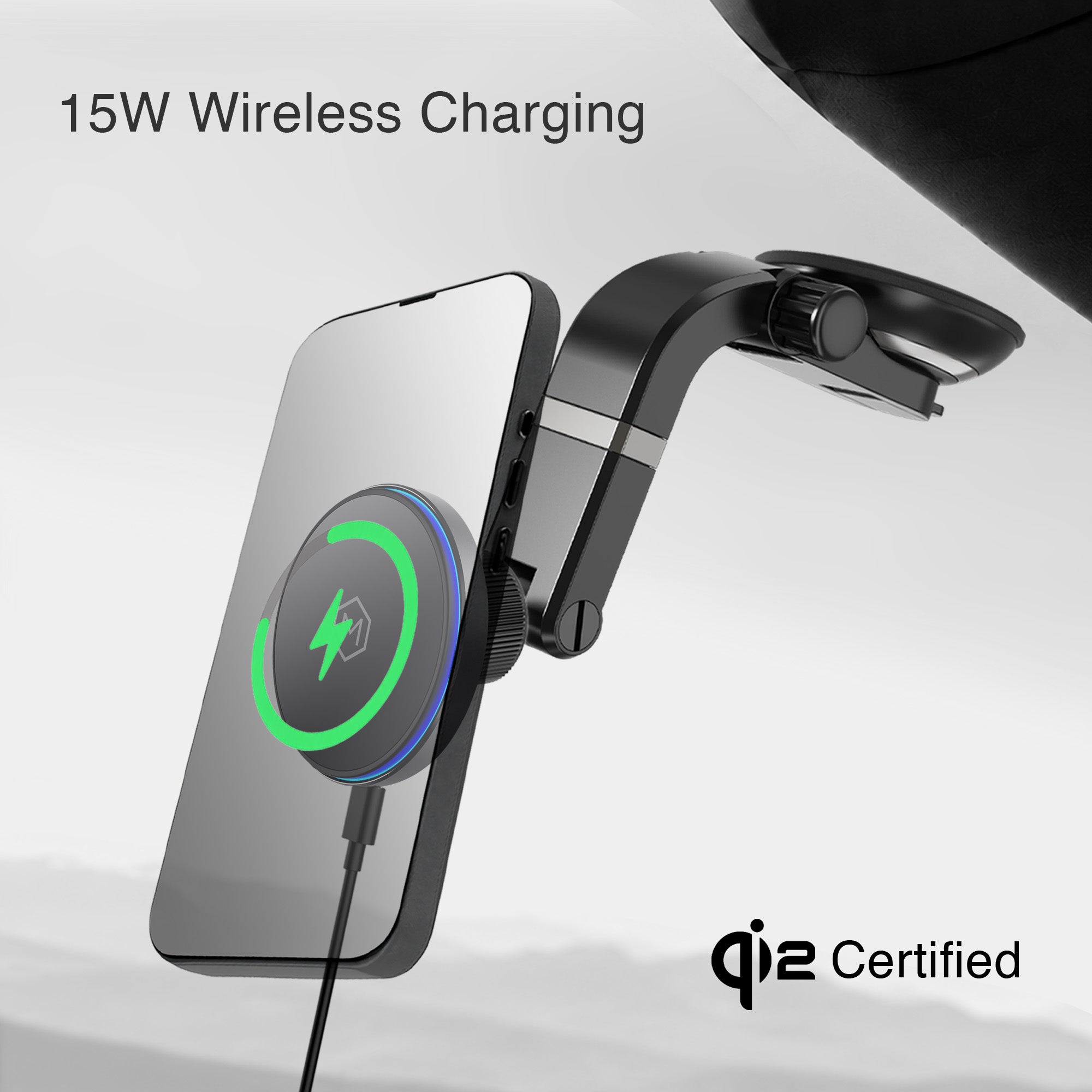 Mighty Mount MagSwitch Qi2 Wireless Charger Multi Angle Suction Mount
