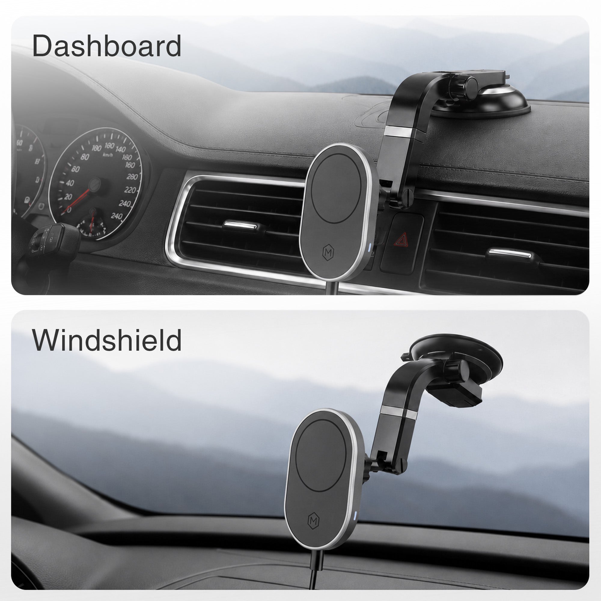 Mighty Mount MagSafe Wireless Car Charger with Multi Angle Suction Cup