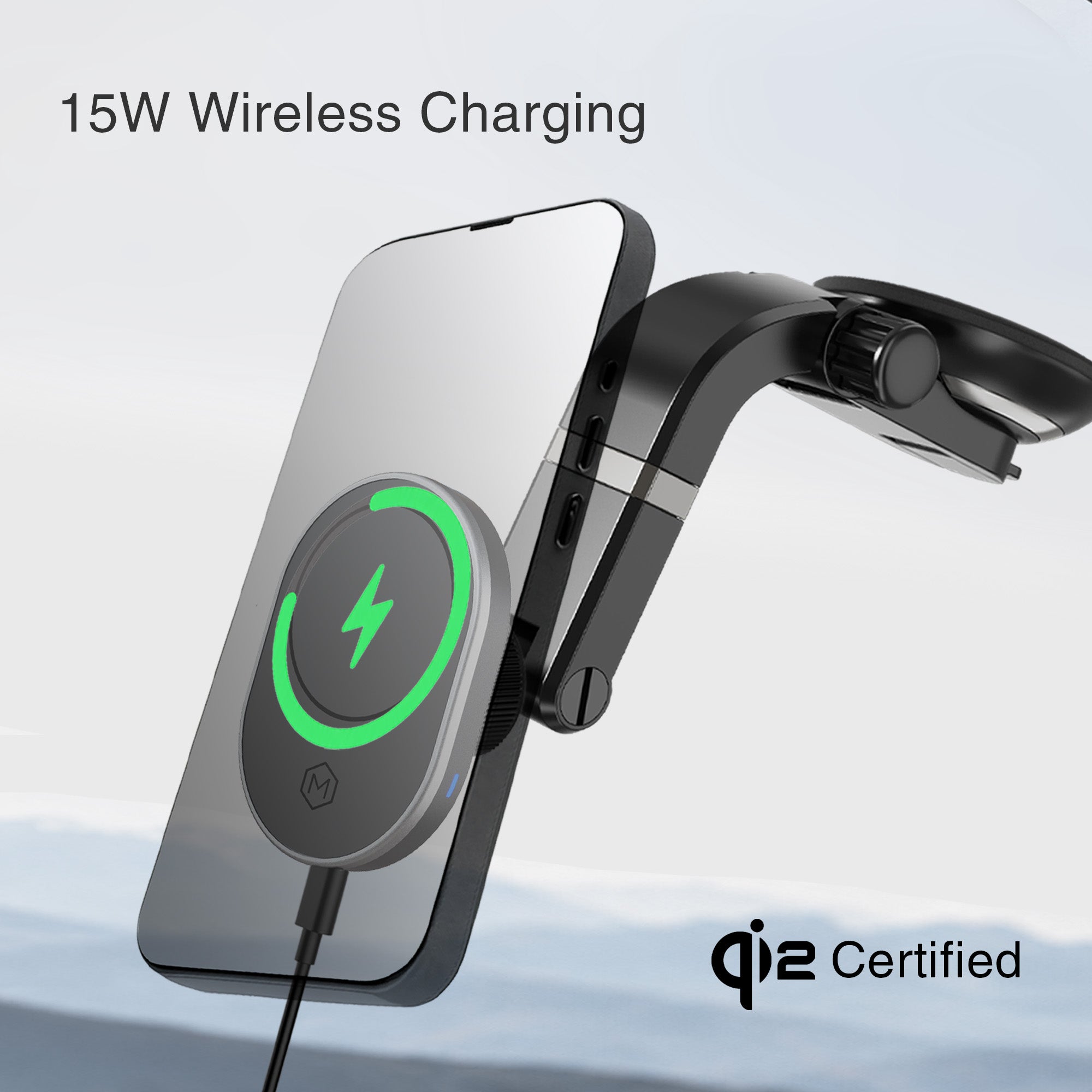 Mighty Mount MagSafe Wireless Car Charger with Multi Angle Suction Cup