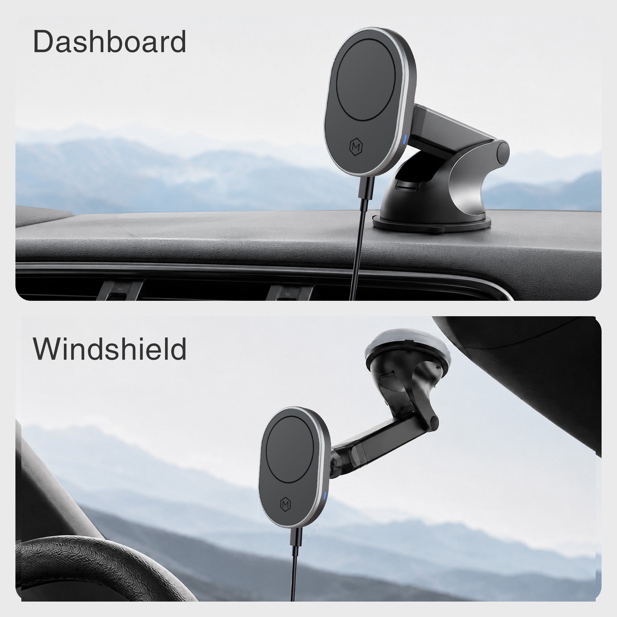 Mighty Mount MagSafe Wireless Car Charger Dashboard Phone Mount