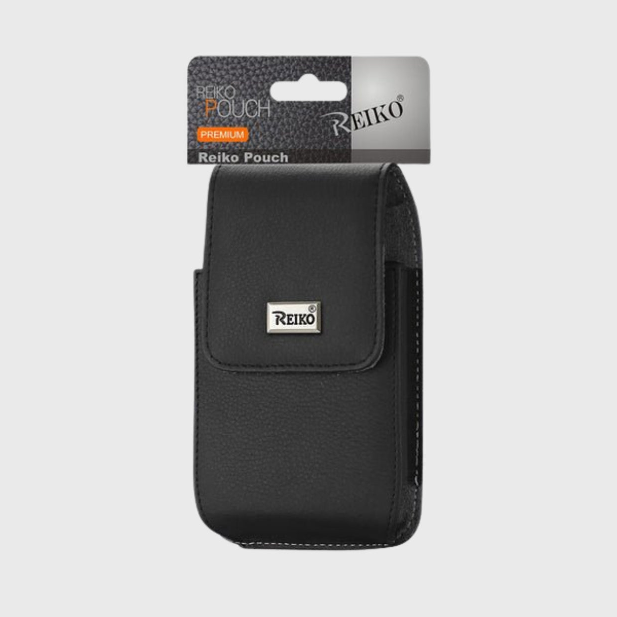 Vertical Leather Pouch With Magnetic Closure and Belt Loop In Black (7.0 x 3.9 x 0.7 Inches)
