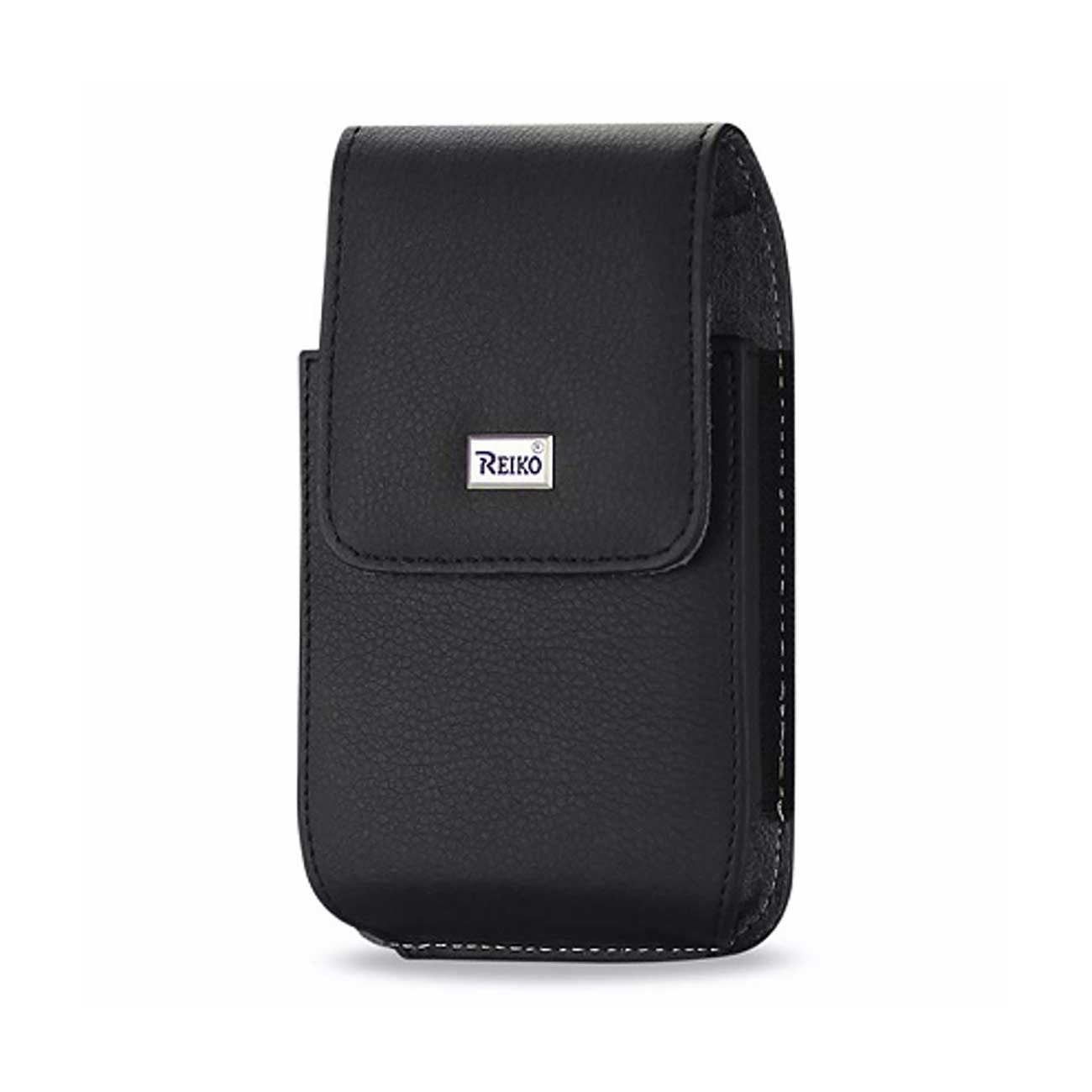 Vertical Leather Pouch With Magnetic Closure and Belt Loop In Black (7.0 x 3.9 x 0.7 Inches)