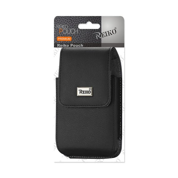Vertical Leather Pouch With Magnetic Closure and Belt Loop In Black (7.0 x 3.9 x 0.7 Inches)