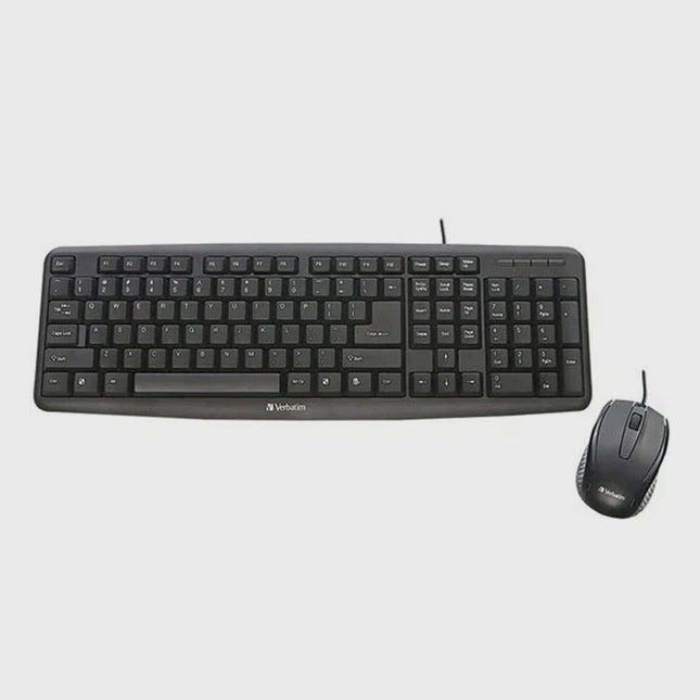 Verbatim Slimline Corded USB Keyboard & Mouse Combo