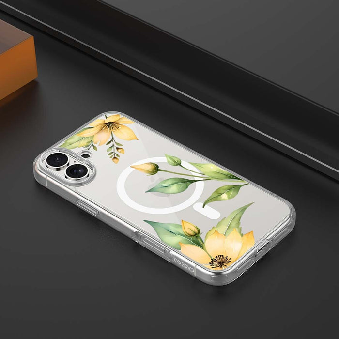 Yellow Wildflower Clear Design Case with MagSafe - iPhone 16